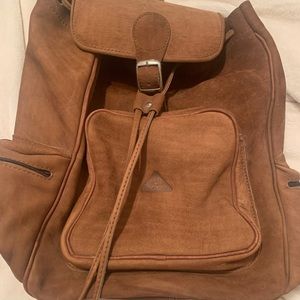 Suede leather backpack